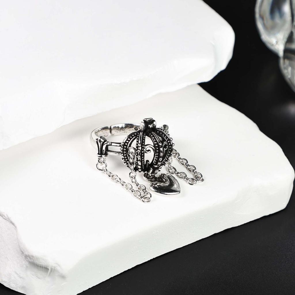 2025 S925 Sterling Silber Kronenring mit Herzdesign: Verstellbare und langanhaltende Farberhaltung