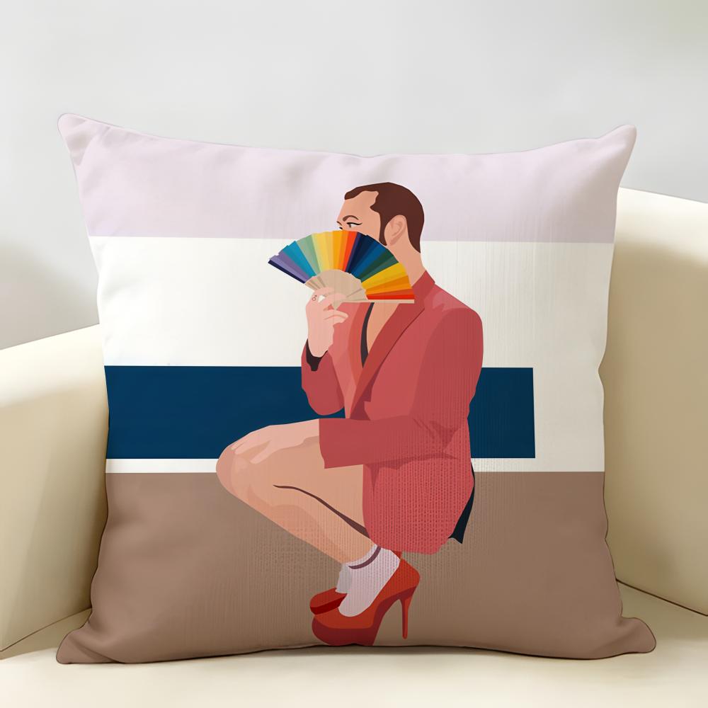 Singer SSam Smith Cushion Cover Natural Linen Organic Fabric DoubleSided Printing Room Sofa Decor Pillow Case