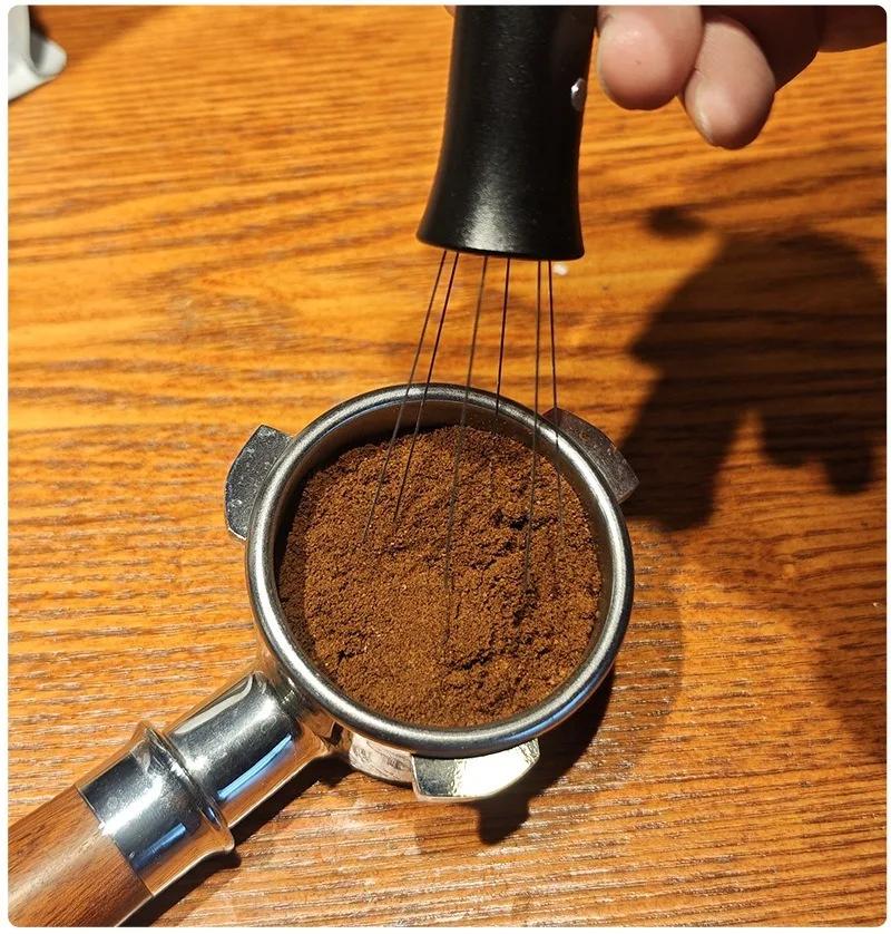 Coffee Needle Dispenser Press-type Espresso Stirrer Coffee Powder Stirring Needle Evenly Distributes Powder Coffee Gadget