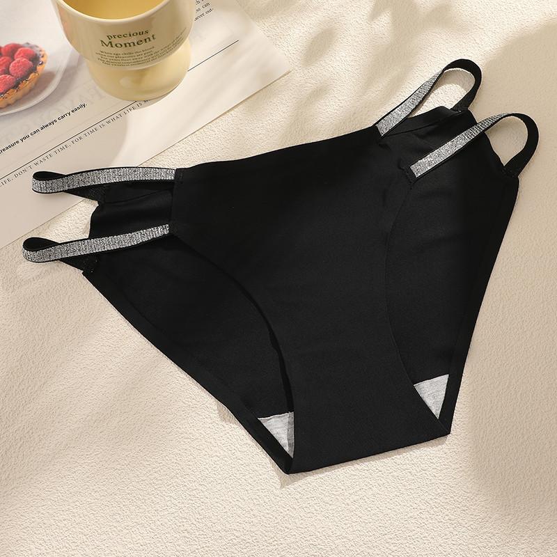 

Бесшовные трусики FINETOO для женщин, быстросохнущие трусики, удобные трусы с двойным плетеным ремешком XL чёрный