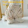 Floral Bubble Sleeve Pet Clothes for Small Dogs Cats And Teddy Bear Cotton Princess Style Summer Autumn Clothing