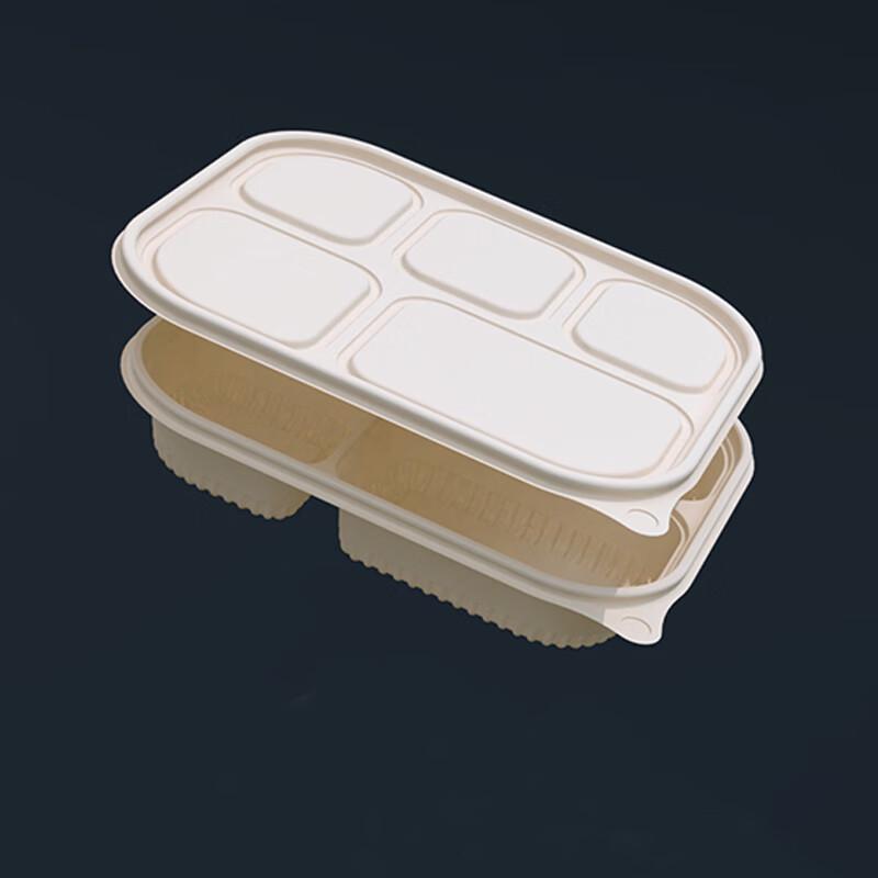 

Eco-Friendly 5-Compartment Corn Starch Disposable Meal Box with Lid