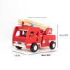 Wooden Fire Truck Model with Folding Ladder – Educational Building Blocks for Boys Ages 3-6