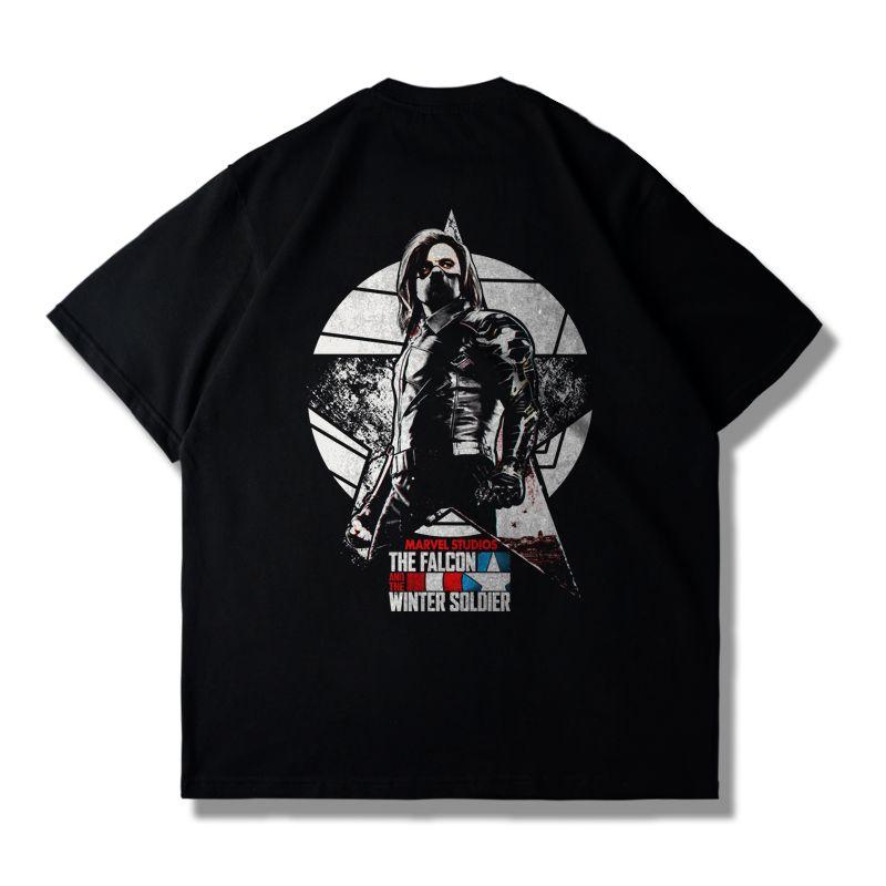 2026 Superhero TV Series Falcon Winter Soldier Print Fashion Men's Casual Crew Neck Loose Short Sleeve T-Shirt