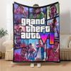 1pc Grand Theft Auto Soft Flannel Blanket with Designer Print A cozy blanket for all seasons, perfect for the couch, bed, office