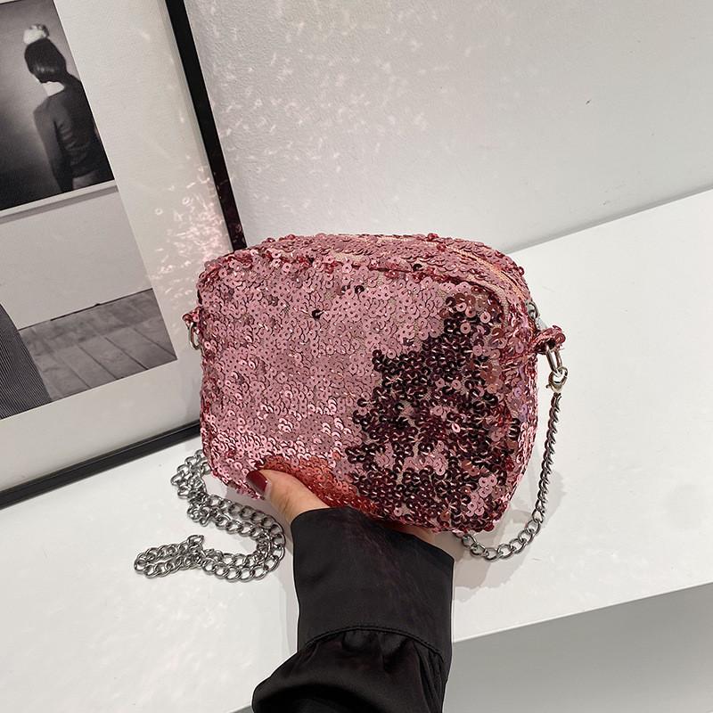 Stylish Sequined Shoulder Bag For Women In Silver Black And Pink Perfect For Casual Outfits