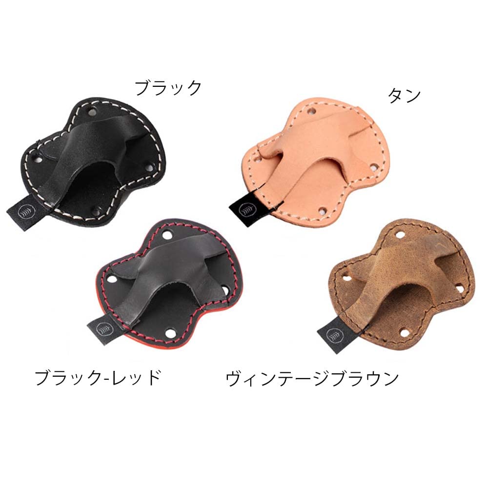 DEGNER Genuine Leather Sunglasses Can Be Used Vertically or Horizontally DH-3 Holder, Black-Red,