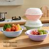 Double-Layer Round Drain Basket: Kitchen Plastic Rice & Vegetable Washing Basin