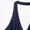 Frühling und Sommer neue europäische und amerikanische Damenbekleidung Straßenpersönlichkeit Linien Denim Neck Sling kurzes Kleid