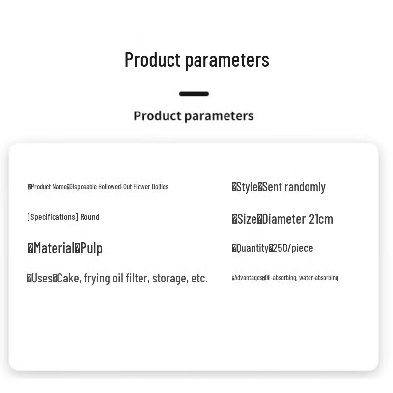 Disposable Round Lace Oil Absorbing Paper Liners