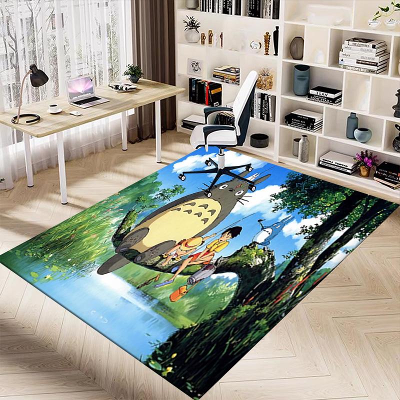 1 Stück Regentag Totoro Teppich für Spielzimmer Schlafzimmer Wohnzimmer Sofa Heimdekoration, Kinder Spielbereich Teppich Rutschfeste Bodenmatte Y72910