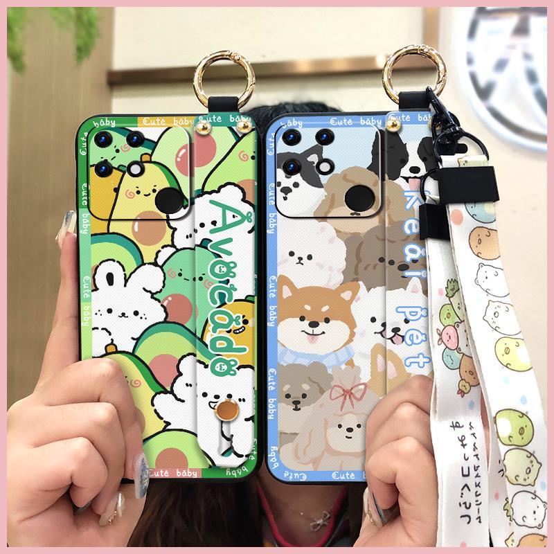 Durable Anti-knock Phone Case For OPPO Realme Narzo 50A Silicone Shockproof Back Cover Cute Lanyard Anti-dust Waterproof