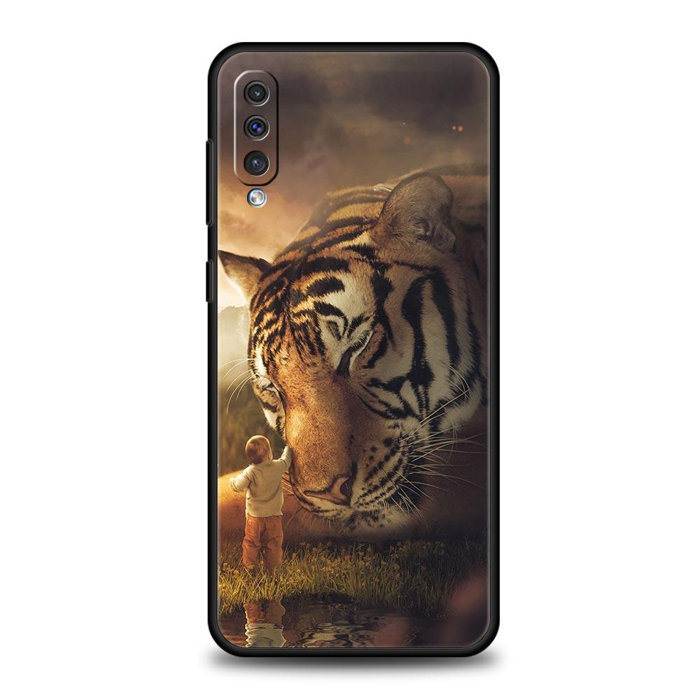 Animal Tiger Lion Case For Samsung Galaxy A12 A22 4G A32 5G A72 A52 A70 A50 A20e A30 A02s A10 A20s A10s A40 A04 Phone Cover Soft