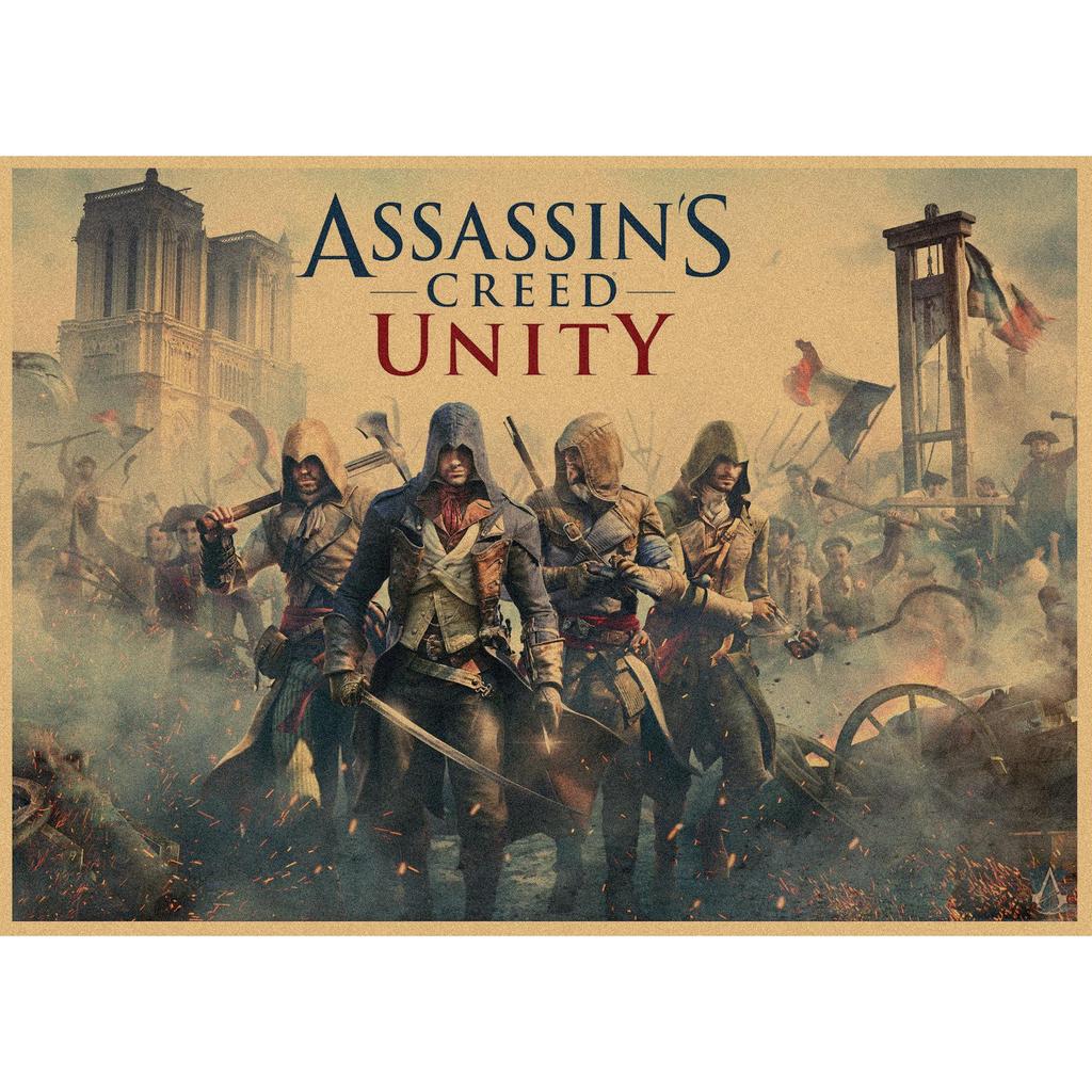 Assassin's Creed Retro Kraft Paper Wall Poster Mural 250