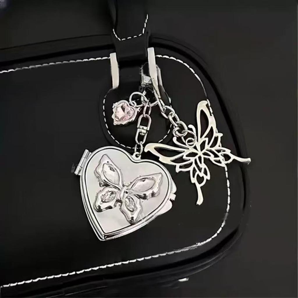 Fashionable Butterfly Heart Keychain Large Size Butterfly Heart Key Holder Unique Accessory Ideal For Bags And Keys