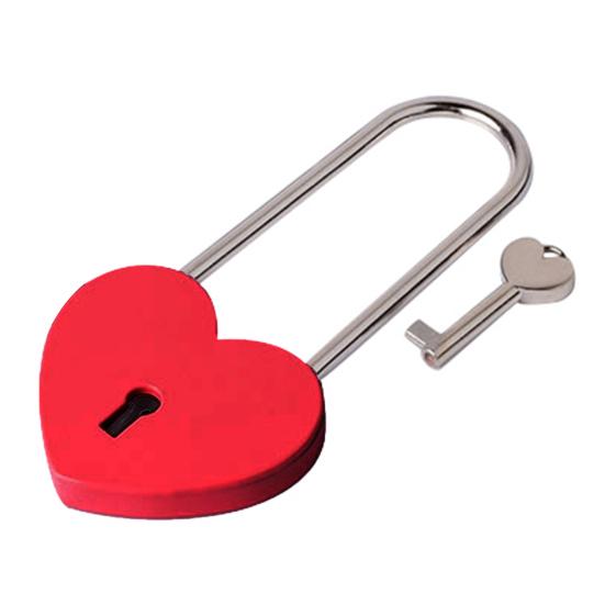 1 Set Love Long Lock High Hardness Wear Resistant Storage Zinc Alloy Love Heart Shape Combination Padlock Travel