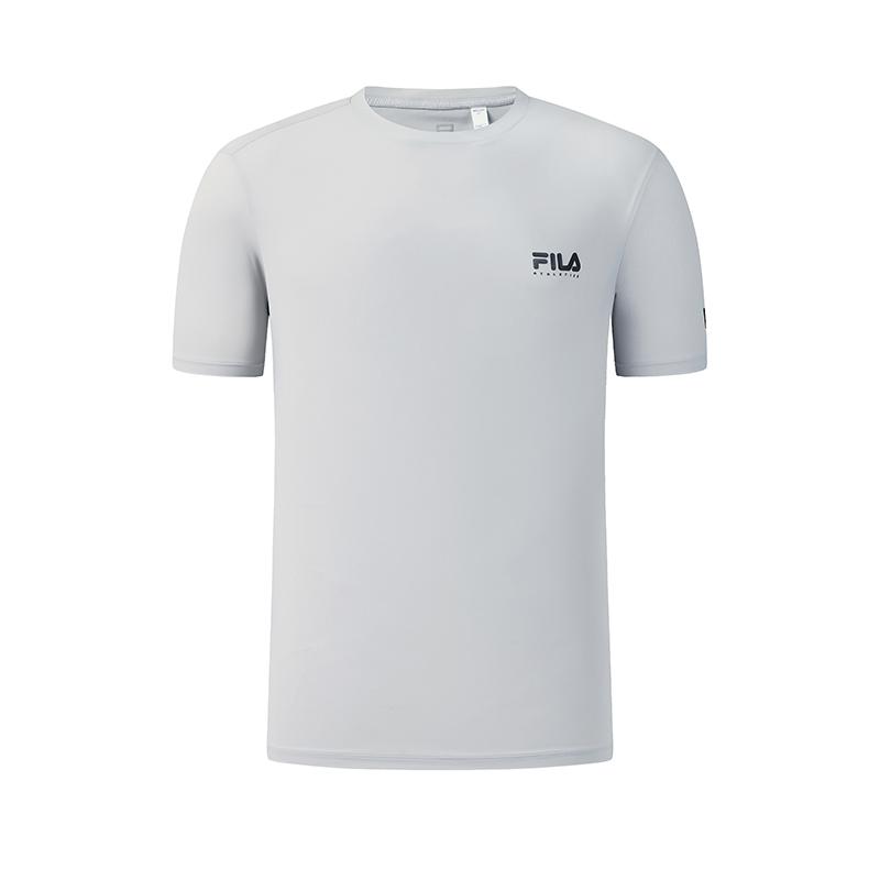 Fila Fitness Simple Basic Classic Sports Training Versatile Comfortable Breathable Knitted Short Sleeve T-Shirt Men Tops Cool-Gray A51M621107FGY