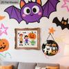 Halloween Wooden Sign with Pumpkin & Ghost Pattern - Charming Decorative Sign and Plaques - Ideal Front Door Decor - Halloween Decor