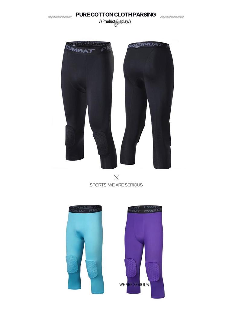 Honeycomb Anti-Collision High Elastic Leggings for Running, Basketball, and Fitness