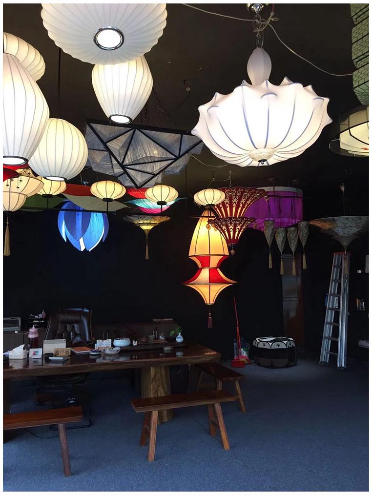 Nordic Modern UFO Fabric Lantern Pendant for Teahouse, Restaurant, or Study - Japanese and Chinese Inspired Decor.