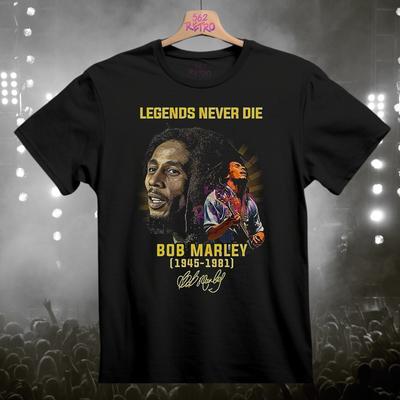 Bob Marley Legends Never Die Band TShirt Black S3XL Unisex T-Shirt