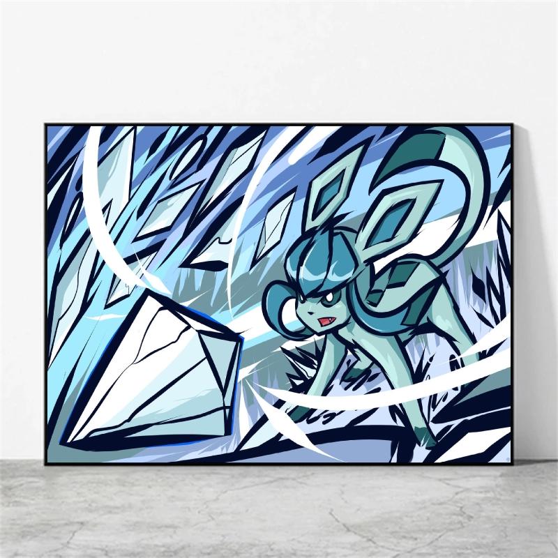 Canvas Wall Art Pokemon Genga Aesthetic Poster Cuadros Best Gifts Kid Action Figures Modern Home Modular Painting Waterproof