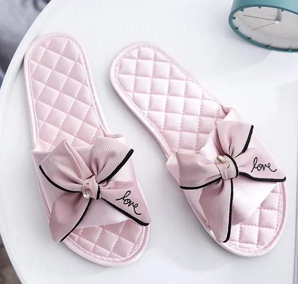 

Fashion Women Slides 2025 Summer Style Fashion Slippers Sandals Flip Flops Female Casual Beach Slides Bow Sandals Comfortable Flat Shoes 39-40 розовый