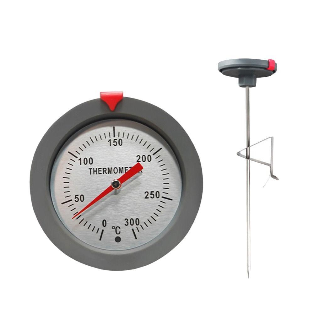 Stainless Steel Probe Probe Thermometer Dual Scale with Clip Cooking Temperature Meter Instant Read Kitchen Tools BBQ Meat