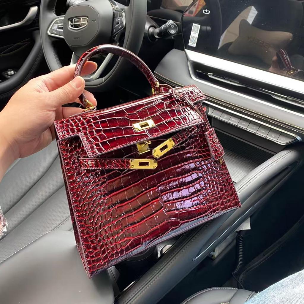 2025 Cross-border Bags Women's New Trendy Fashion Hand-held Small Square Bag Crocodile Pattern  Bag Shoulder Crossbody Bags
