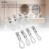8pcs Hanging Tea Towels Clips with Loop Cotton for Home Kitchen Bathroom Cupboards Cloth Hanger Holder Brackets Rustproof White