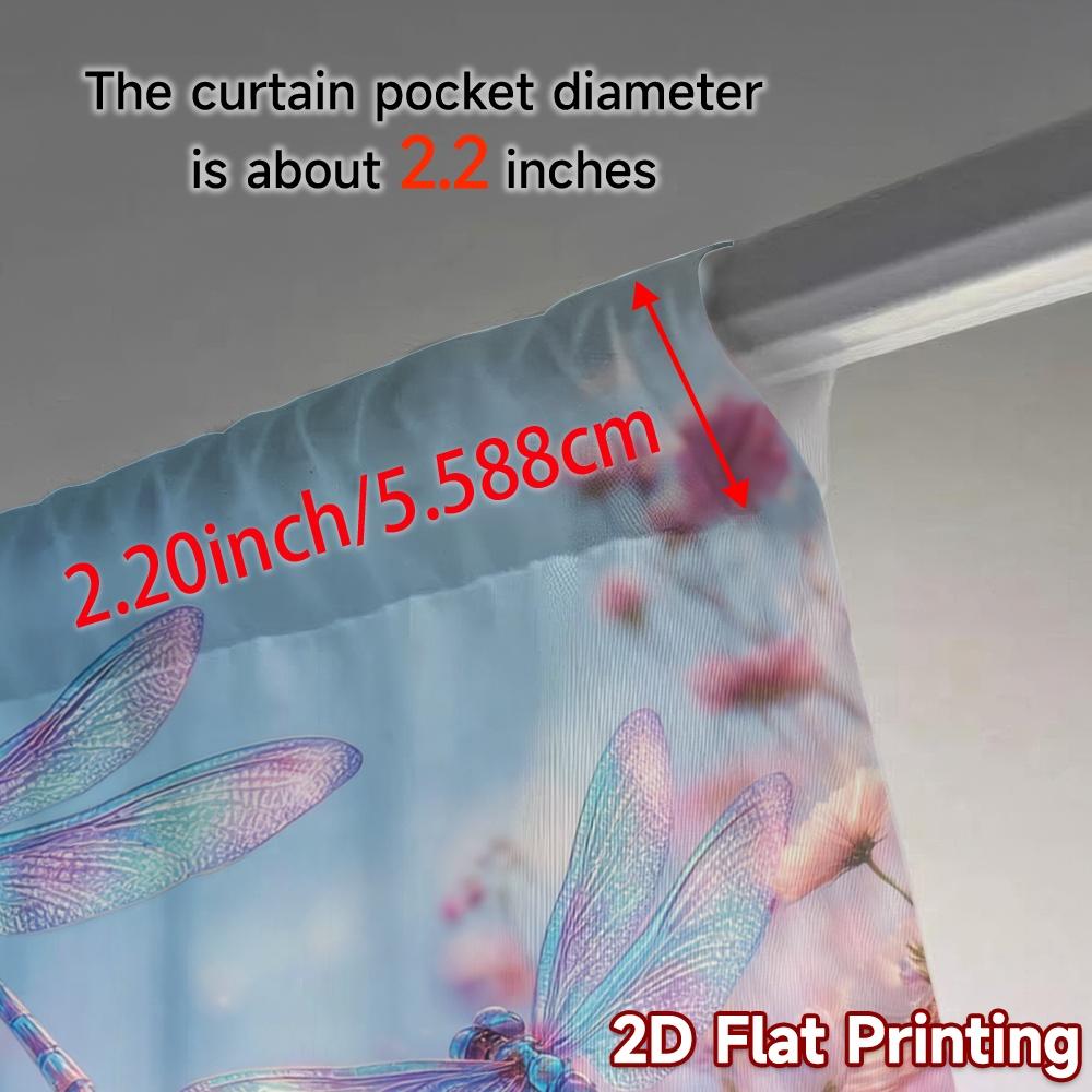 2pcs, 2D FLAT PRINTING Curtains (Without Rod) Dragonfly Ballet Modern Light Filtering Curtains Prints Light Filtering Curtains