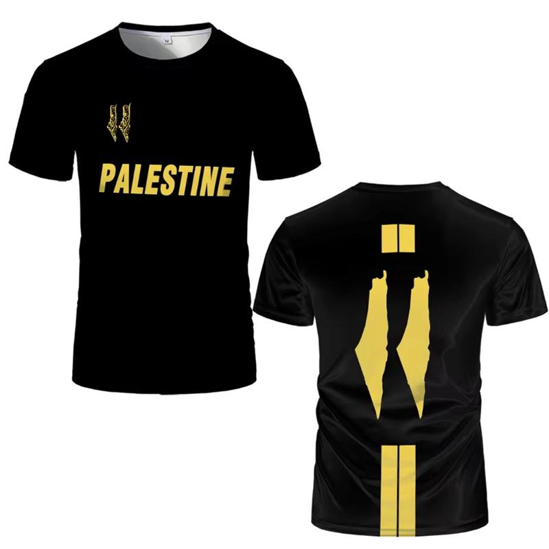Palestine Football Jersey T Shirts Adult & Kids New Summer Digital Print Soccer Uniforms Casual Sports Palestinian Flag Gym Tops