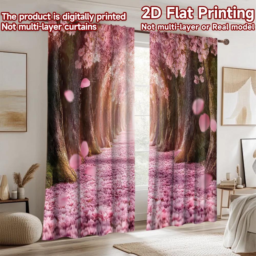 2D flat Photography Backdrop Background cloth Cherry Blossom Pathway 100% Polyester Festive Backdrops Use for Outdoor living