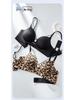 Leopard Print Wire-Free Push-Up Bra with Anti-Sagging Side Support
