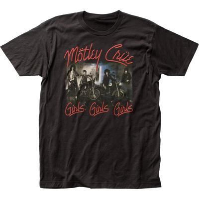 T-shirt Motley Crue Girls Girls Girls Uomo Musica Rock and Roll Classica Maglietta Nera