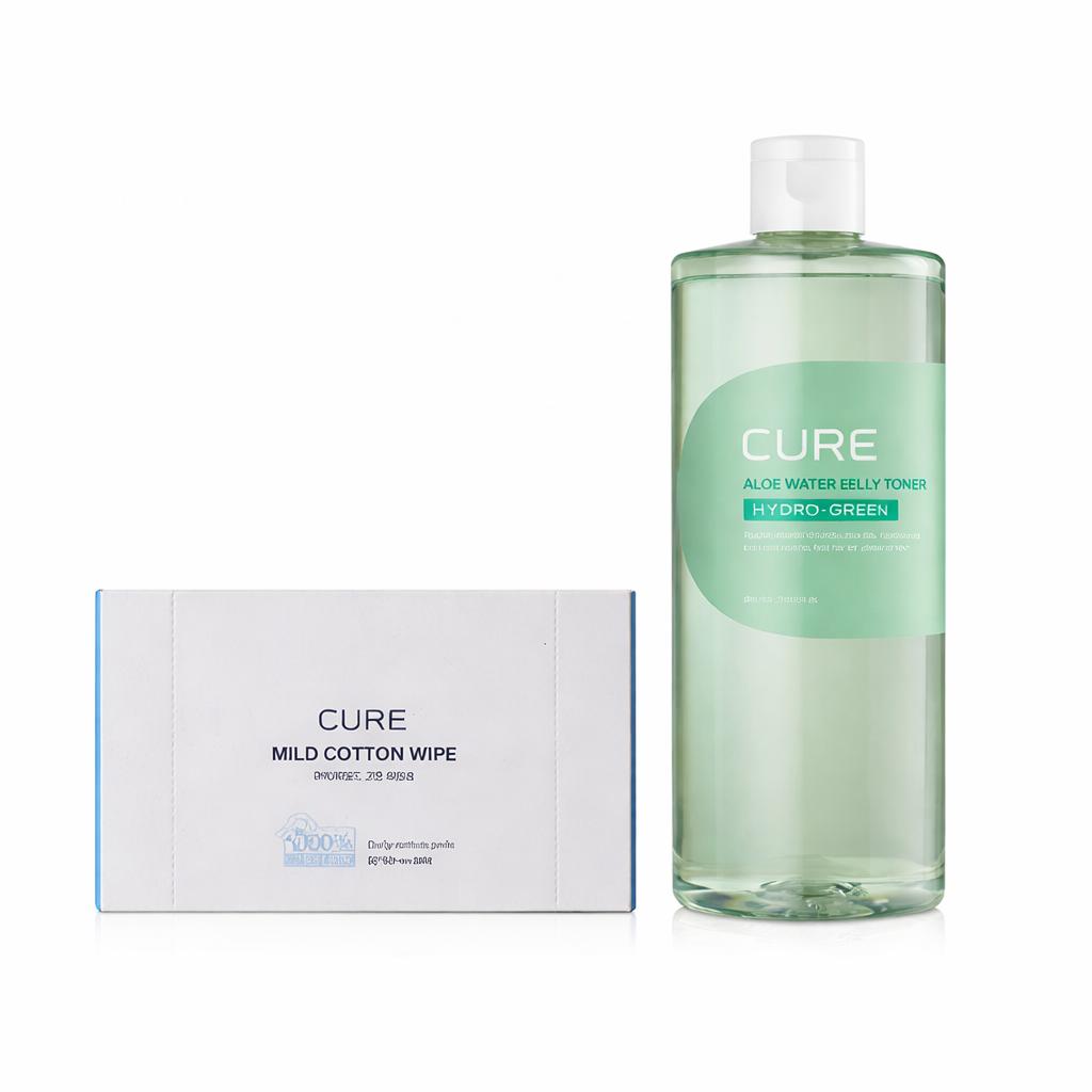KIMJEONGMOONALOE CURE Aloe Water Jelly Toner Hydro-Green Hydrating Facial Toner 500ml (+Cotton Pads)
