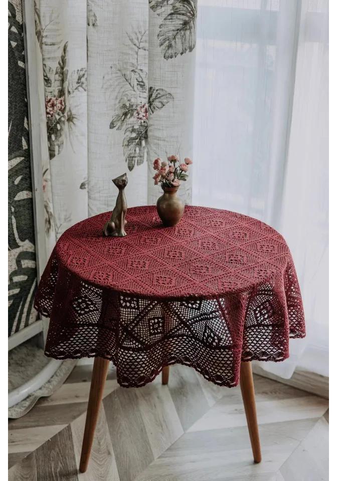 Pastoral Crochet Tablecloth Hollowed Out Woven Circular Tablecloth Dining Table Cover Photo Background Party Table Decor