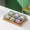 Glass Fruit and Snack Plate with Wood Tray