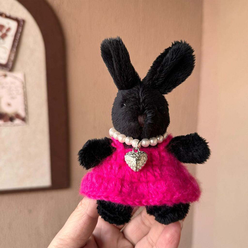 Fashion Cute Plush Rabbit Charm Keychains Pendant Hanging Ornament Keyring Backpack Decoration Jewelry for Women Girls