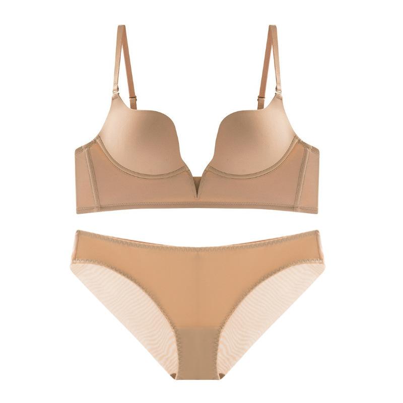 

Сексуальное гладкое бесшовное нижнее белье, глубокий V-образный красивый вырез на спине, черный бюстгальтер, маленькая грудь приподнята и поддержана бюстгальтером против провисания 85D