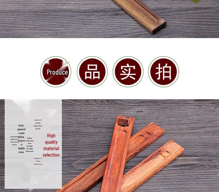 Chinese-Style Agarwood & Sandalwood Incense Set: Minimalist Solid Wood Incense Holder, Stand, Tray, and Portable Retro Burner.