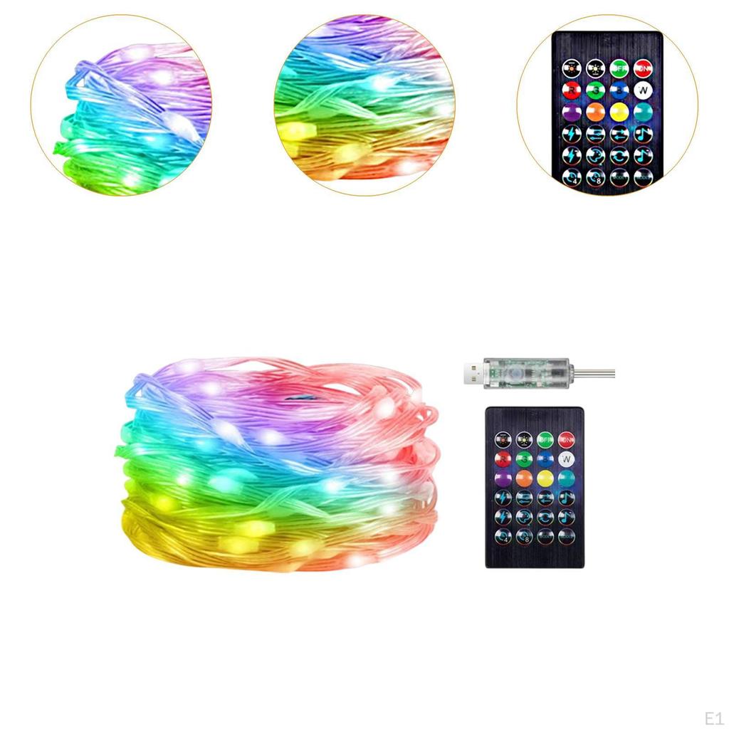 Color Changing Fairy Lights Christmas Tree Light with Remote Indoor DIY Copper Wire String for Porch