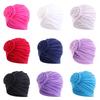 Women Turbans Hat Flower Knot Pre-Tied Twisted Braid Headwear Elastic Solid Color Handmade Bandanas For Women Gifts