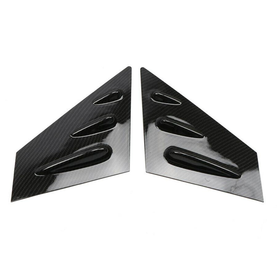 2x Carbon Fiber Look Front Window Louver Cover Trim For Subaru WRX STi 2015-2020