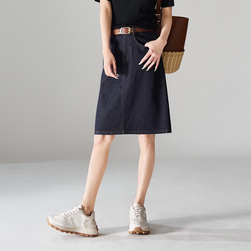 SOFSIL Women s High-Waist Denim Slit Skirt L