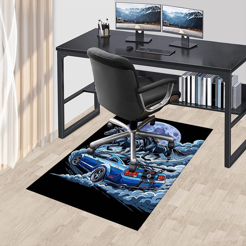 1PC Horse Car Non-Slip Floor Carpet Compatible for Office&Living Room&Bedroom&Dining room - Soft & Pattern, Vibrant Colors-H0340