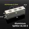Aluminium Splitter 1/8" 1/2" BSP Internal Thread Port 2 3 4 5 6 7 8 9 10 Way 1/4 Pneumatic Air Manifold Distributor Connector