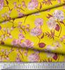 Soimoi Japan Crepe Satin Fabric Leaves,Peony & Dahlia Flower Printed Fabric 1 Metre 42 Inch