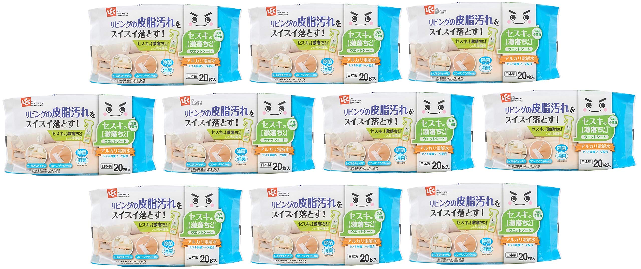 

LEC Purchase Cleaning Sheets for Living 20 Sheets x 10 (LEC) [Bulk Set] Sesqui-Ochikun Rooms, Packs, SS-225