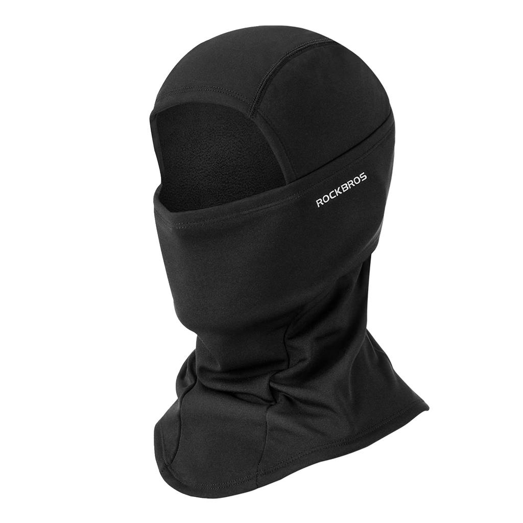 ROCKBROS Neck Winter Balaclava with Fleece and Perfect for and Motorcycles Men's Warmer, Lining, Warmth, Comfort, Stretch, Skiing, Cycling, (Black)